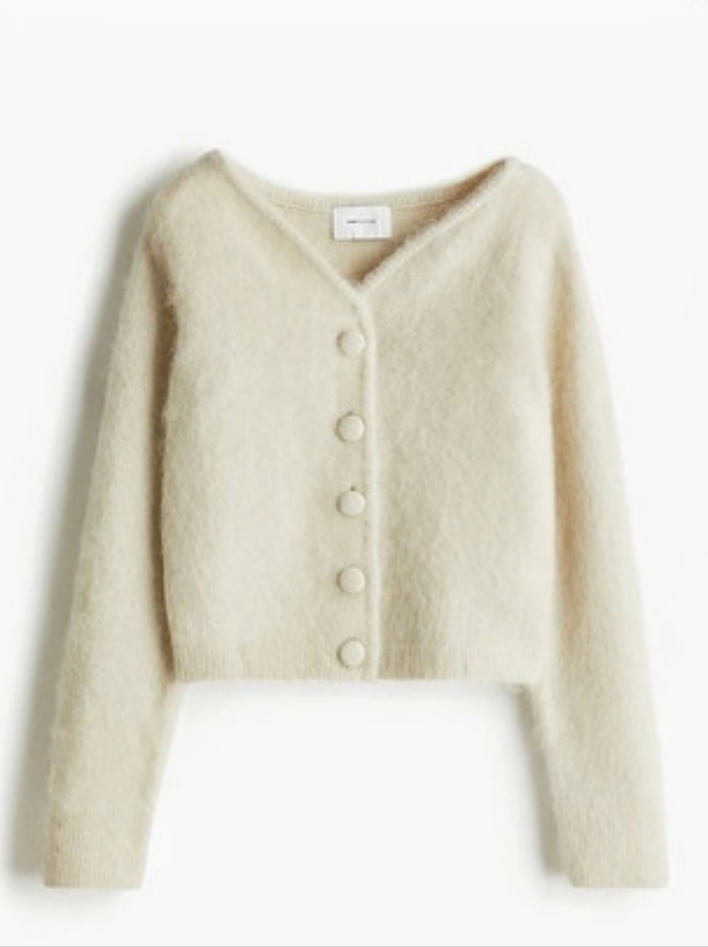 H&M Mohair Blend Cardigan Cream Cardigan Like New